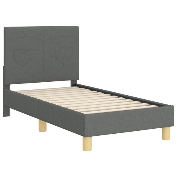 vidaXL Struttura letto per bambini con testata Grigio scuro