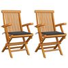 vidaXL Sedie da Giardino con Cuscini Antracite 2pz Legno Massello Teak