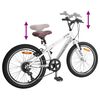 vidaXL Mountain Bike 20 Pollici 6-Speed per 5-8 anni Bianco