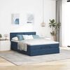 vidaXL Struttura Letto Pouf con Materasso Blu 140x200cm in Tessuto