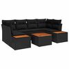 vidaXL Set Divano da Giardino con cuscino 6 pcs Nero Poly Rattan