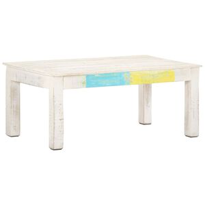 vidaXL Tavolino da Salotto Bianco 110x60x45 cm in Massello di Mango