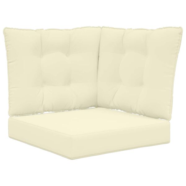 vidaXL Cuscino per divano da esterno 3 pcs Crema Poliestere