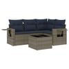 vidaXL Set Divani da Giardino 5 pz con Cuscini Grigio in Polyrattan