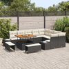 vidaXL Set Divano da Giardino 12 pcs Nero Poly Rattan