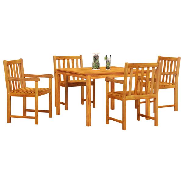 vidaXL Set da Pranzo per Giardino 5 pcs Marrone