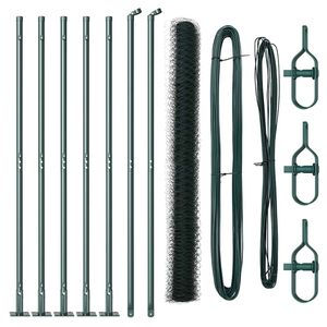 vidaXL Recinzione esagonale con base in cemento 10 x 1,6 m Verde Rete