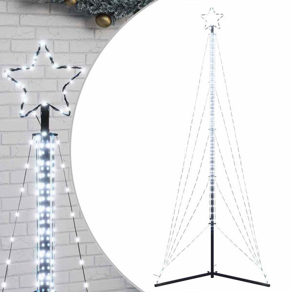 vidaXL Albero di Natale a LED 525 LED Bianco Freddo 302 cm