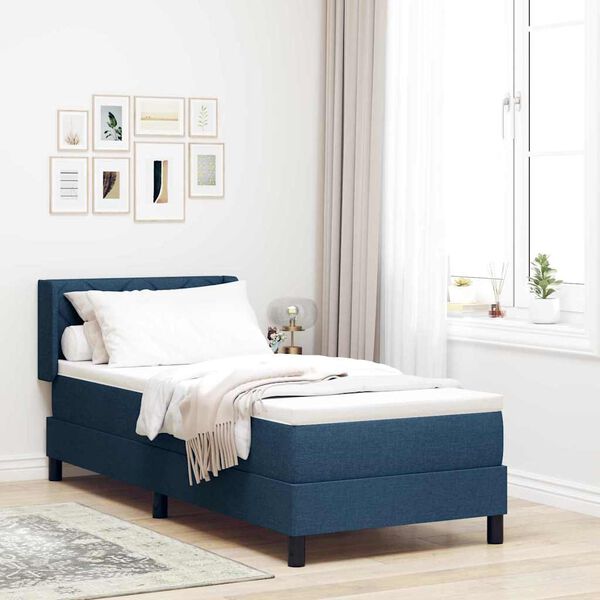 vidaXL Letto a molle con materasso Blu 200 x 80 cm Poliestere