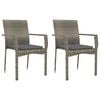 vidaXL Set da Pranzo da Giardino 7 pz con Cuscini in Polyrattan Grigio