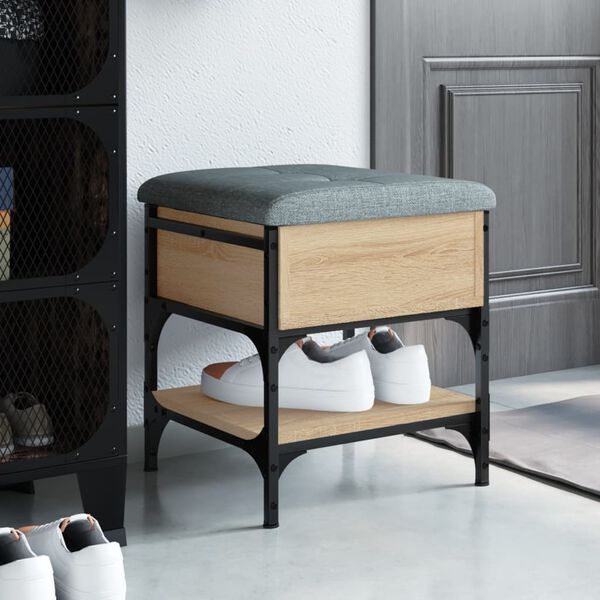 vidaXL Panca Porta Scarpe Rovere Sonoma 42x42x45 cm Legno Multistrato