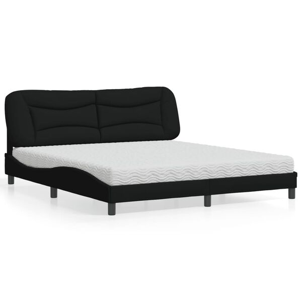 vidaXL Letto con Materasso Hvar Nero 180x200 cm in Tessuto
