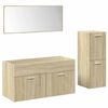 vidaXL Set Mobili da Bagno 3 pz Rovere Sonoma in Legno Multistrato