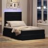 vidaXL Letto con contenitore e LED con led Nero 120 x 190 cm Velluto