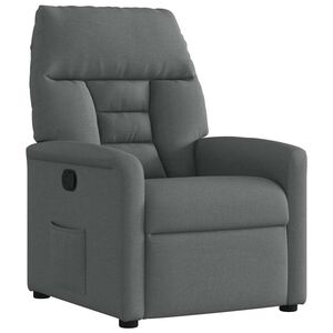 vidaXL Poltrona reclinabile in tessuto grigio scuro