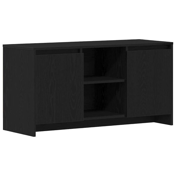 vidaXL Mobile TV Rovere Nero 102 x 37,5 x 52,5 cm Legno multistrato