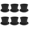 vidaXL Vasi per Piante 6 pcs Nero &Oslash; 12,5 x 10 cm Plastica