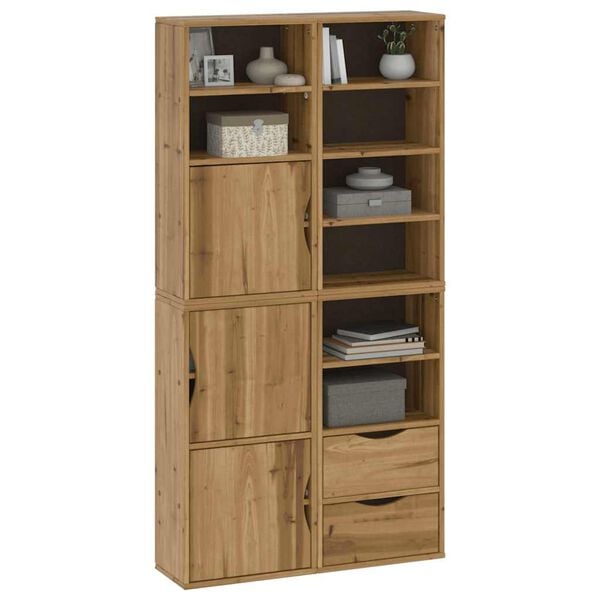 vidaXL Armadietti Laterali 4 pz ODDA 40x24x79 cm Legno Massello Pino