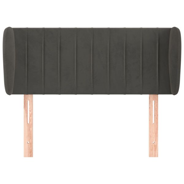 vidaXL Testiera ad Orecchio Grigio Scuro 83x23x78/88 cm in Velluto