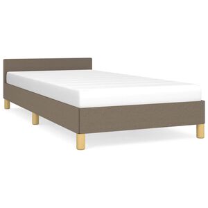 vidaXL Giroletto con Testiera senza Materasso Tortora 80x200cm Tessuto