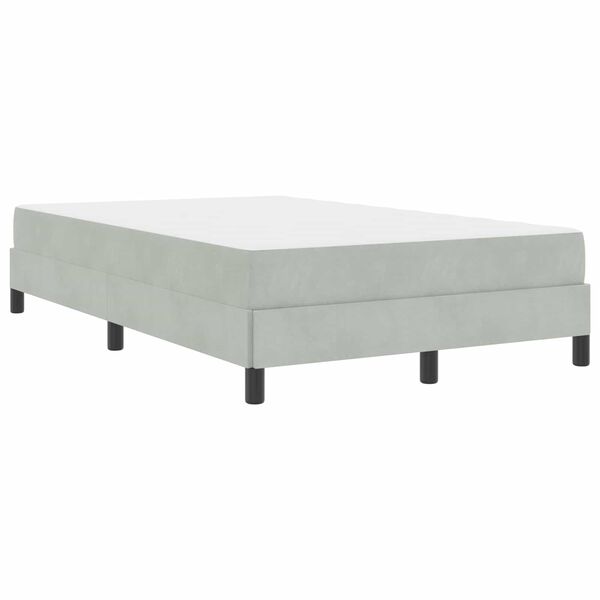 vidaXL Letto a molle con materasso Grigio chiaro 120 x 200 cm Tessuto