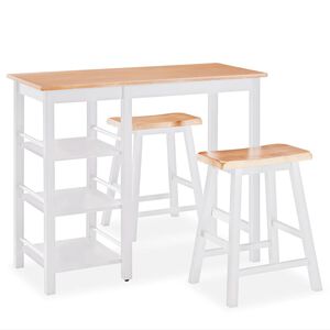 vidaXL Set da Bar 3 pz in MDF Bianco
