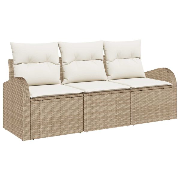 vidaXL Set Divano da Giardino Beige polyrattan