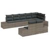 vidaXL Set Divano da Giardino 8 pz Grigio polyrattan