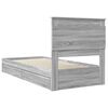 vidaXL Letto con Contenitore con testiera Grigio Sonoma 90 x 200 cm