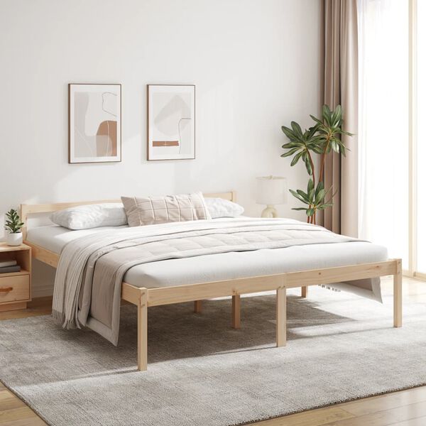 vidaXL Letto per Anziani 200x200 cm in Legno Massello di Pino