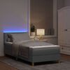 vidaXL Letto a Sorgente LED con led Grigio chiaro 100 x 200 cm Tessuto