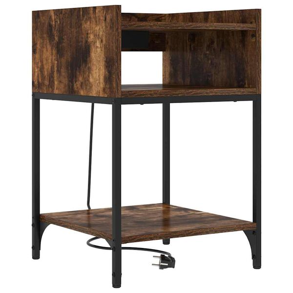 vidaXL Armadio da Notte Rovere fum&eacute; 40 x 40 x 61 cm Legno multistrato