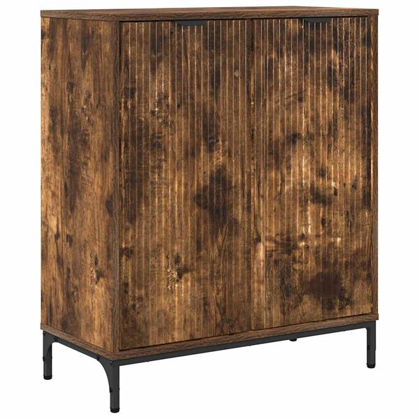 vidaXL Credenza Rovere fum&eacute; 69,5 x 33 x 82 cm Legno multistrato