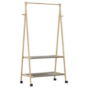 vidaXL Appendiabiti con Ripiani e Ruote 96x45,5x155,5 cm in Bamb&ugrave;