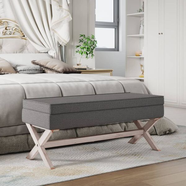 vidaXL Sgabello Portaoggetti Grigio Scuro 110x45x49 cm in Tessuto