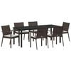 vidaXL Set da Pranzo per Giardino 7 pcs Marrone e Nero Rattan in PE