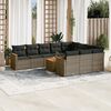 vidaXL Set Divani da Giardino 11 pz con Cuscini in Polyrattan Grigio