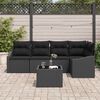 vidaXL Set di divani con cuscino 6 pcs Nero polyrattan