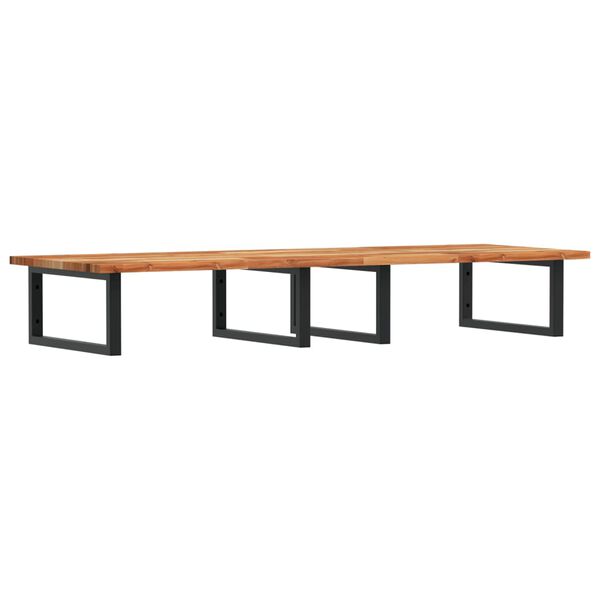 vidaXL Ripiano a Parete per Lavabo in Acciaio e Massello di Acacia