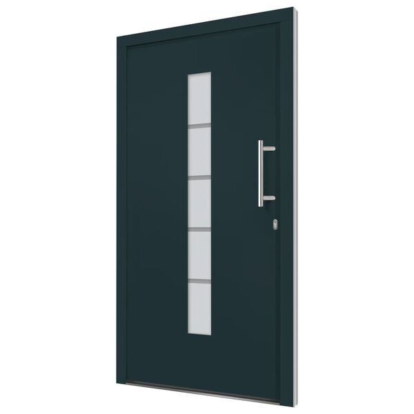 vidaXL Porta d'Ingresso in Alluminio e PVC Antracite 100x210 cm