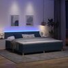 vidaXL Letto a Sorgente LED con strisce LED Blu 200 x 200 cm Tessuto