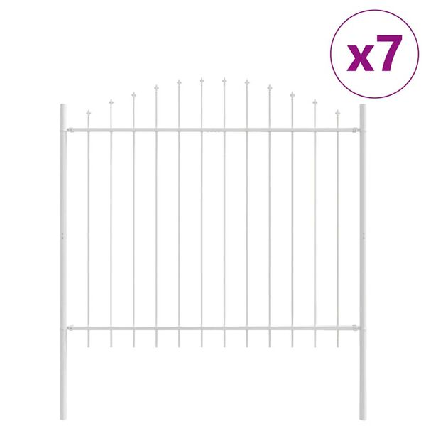 vidaXL Recinzione per Giardino 7 pcs Bianco 170 x 190 cm