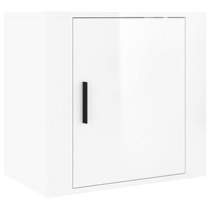 vidaXL Comodino a Muro Bianco Lucido 50x30x47 cm