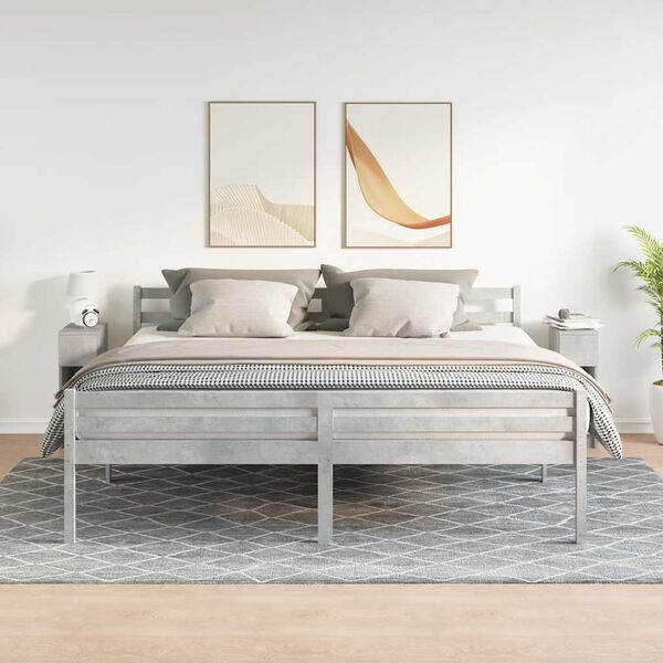 vidaXL Comodini con Cassetto 2 pz Grigio Cemento 20x36x60 cm