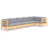 vidaXL Set Divani da Giardino 6 pz con Cuscini Grigi Massello di Pino