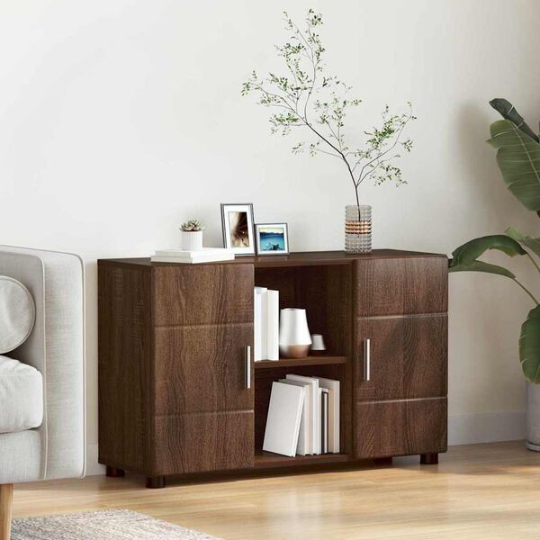 vidaXL Credenza Rovere Marrone 88,5 x 30,5 x 55,5 cm Legno multistrato
