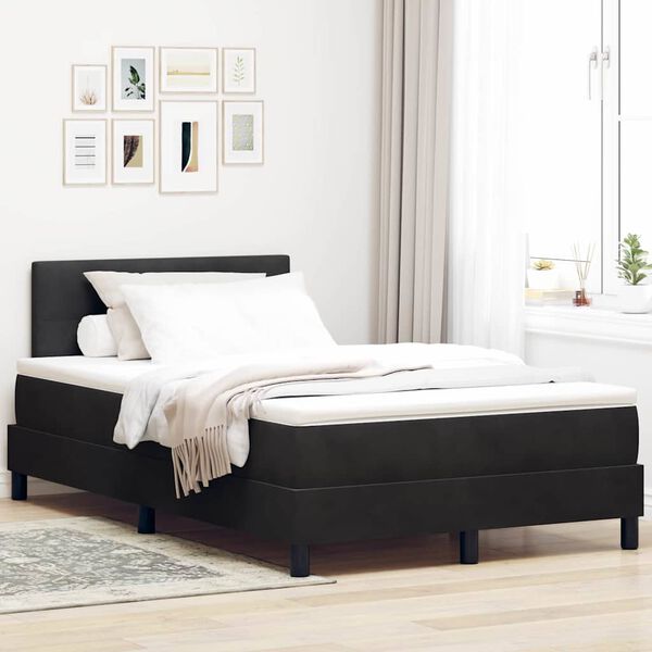 vidaXL Letto a molle con materasso Nero 120 x 190 cm Velluto
