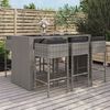 vidaXL Set Bar da Giardino 7 pz con Cuscini in Polyrattan Grigio
