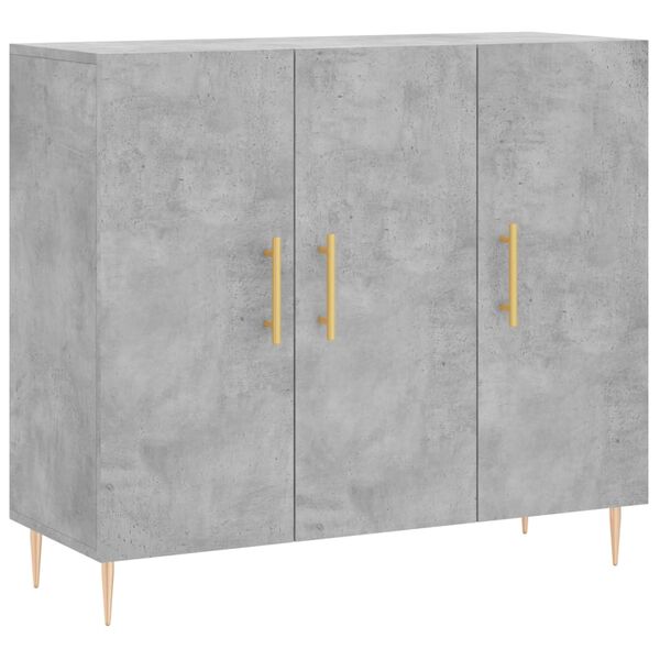 vidaXL Credenza Grigio Cemento 90x34x80 cm in Legno Multistrato