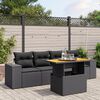 vidaXL Set Divani da Giardino 5 pz con Cuscini in Polyrattan Nero